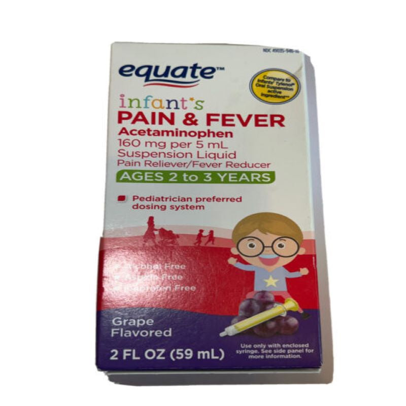 EQUATE Infant's Pain & Fever Acetaminophen  Grape Flavor 2oz