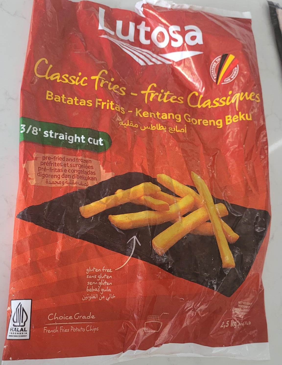 LUTOSA Classic Straight Cut Fries 2.5kg