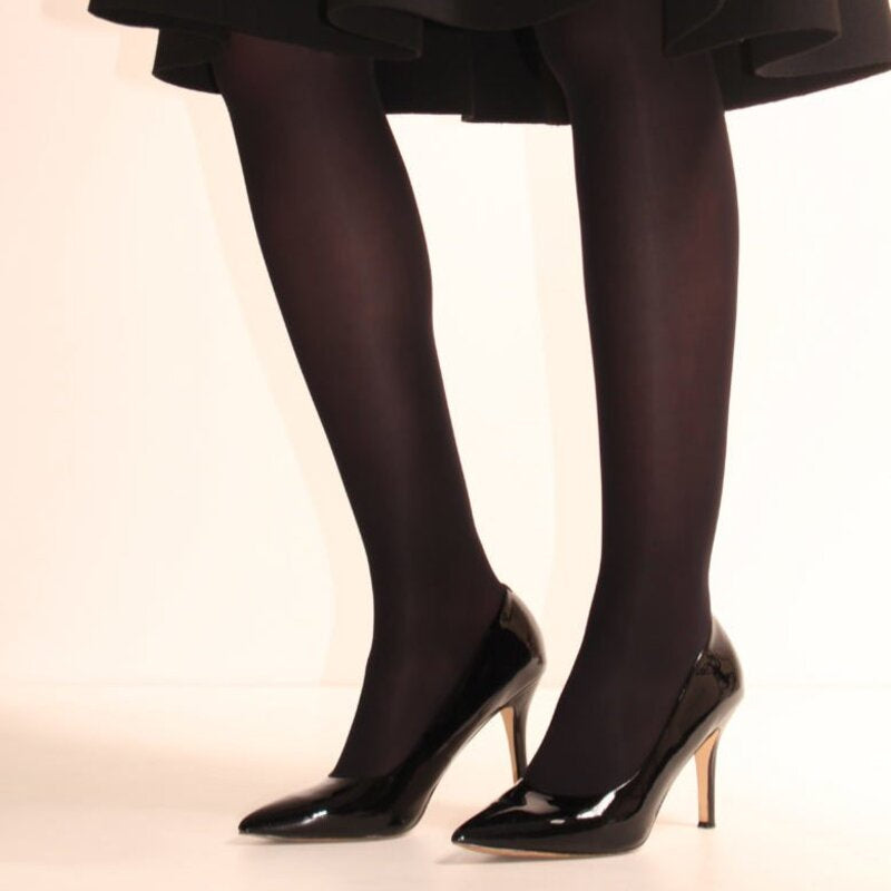 ELEGANTE Ultimate Bodytoner Gloss Stockings Black Extra Large 2 pack