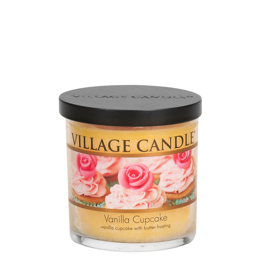 Village Candle Vanilla Cupcake Small Black Lid