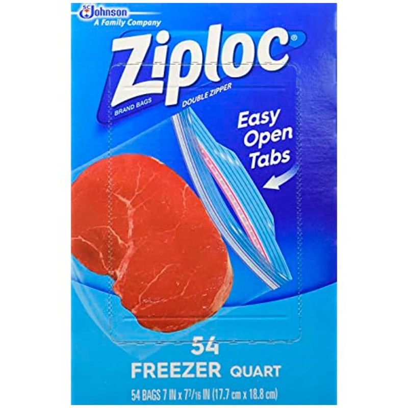 ZIPLOC Freezer Quart Size Bags 54 count